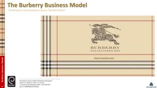 burberry immagine per pdf|(PDF) The Burberry business model: creating an international .